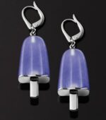 Ambrosini Jewels -  Orecchini Argento 925°  Ghiacciolo Finitura Bianca Pietra Viola Medi(21x14 Mm) (OG 02 01 07)  JEWELRY_main