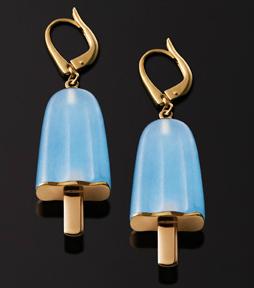 Ambrosini Jewels -  Orecchini Argento 925°  Ghiacciolo Finitura Rosé Pietra Azzurra Medi (21x14 Mm) (OG 02 02 01)  JEWELRY_main