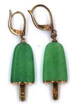 Ambrosini Jewels -  Orecchini Argento 925°  Ghiacciolo Finitura Rosé Pietra Verde Medi (21x14 Mm) (OG 02 02 02)  JEWELRY_main