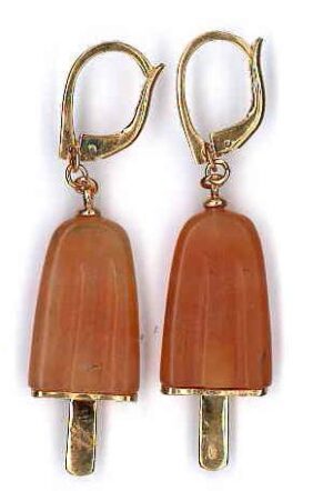 Ambrosini Jewels -  Orecchini Argento 925°  Ghiacciolo Finitura Rosé Pietra Arancio Medi (21x14 Mm) (OG 02 02 03)  JEWELRY_main