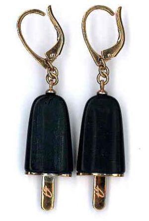 Ambrosini Jewels -  Orecchini Argento 925°  Ghiacciolo Finitura Rosé Pietra Nera Medi (21x14 Mm) (OG 02 02 04)  JEWELRY_main