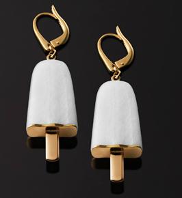 Ambrosini Jewels -  Orecchini Argento 925°  Ghiacciolo Finitura Rosé Pietra Bianca Medi (21x14 Mm) (OG 02 02 05)  JEWELRY_main
