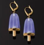 Ambrosini Jewels -  Orecchini Argento 925°  Ghiacciolo Finitura Rosé Pietra Viola Medi (21x14 Mm) (OG 02 02 07)  JEWELRY_main