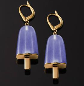 Ambrosini Jewels -  Orecchini Argento 925°  Ghiacciolo Finitura Rosé Pietra Viola Medi (21x14 Mm) (OG 02 02 07)  JEWELRY_main