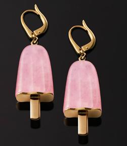 Ambrosini Jewels -  Orecchini Argento 925°  Ghiacciolo Finitura Rosé Pietra Rosa Medi (21x14 Mm) (OG 02 02 08)  JEWELRY_main