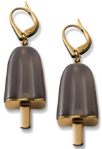 Ambrosini Jewels -  Orecchini Argento 925°  Ghiacciolo Finitura Rosé Pietra Marrone Medi (21x14 Mm) (OG 02 02 10)  JEWELRY_main