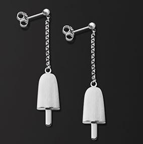Ambrosini Jewels -  Orecchini Argento 925°  Ghiacciolo Finitura Bianca Pietra Bianca Piccoli (14x8mm) (OG 03 01 05)  JEWELRY_main