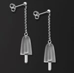 Ambrosini Jewels -  Orecchini Argento 925°  Ghiacciolo Finitura Bianca Pietra Ghiaccio Piccoli (14x8mm) (OG 03 01 06)  JEWELRY_main