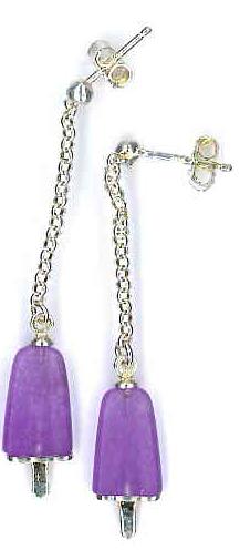 Ambrosini Jewels -  Orecchini Argento 925°  Ghiacciolo Finitura Bianca Pietra Viola Piccoli (14x8mm) (OG 03 01 07)  JEWELRY_main