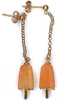 Ambrosini Jewels -  Orecchini Argento 925°  Ghiacciolo Finitura Rosé Pietra Arancio Piccoli (14x8mm) (OG 03 02 03)  JEWELRY_main