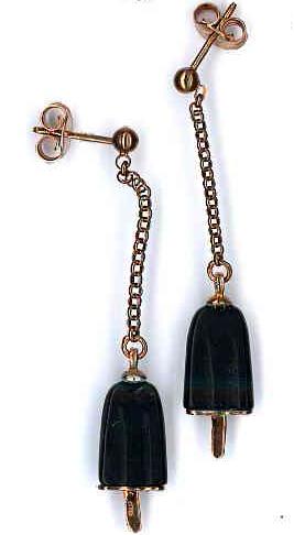 Ambrosini Jewels -  Orecchini Argento 925°  Ghiacciolo Finitura Rosé Pietra Nera Piccoli (14x8mm) (OG 03 02 04)  JEWELRY_main