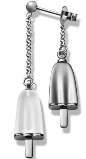 Ambrosini Jewels -  Orecchini Doppi Argento 925° Ghiacciolo Finitura Bianca Pietra Ghiaccio (OGD 03 01 06)  JEWELRY_main