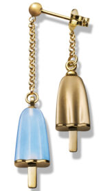 Ambrosini Jewels -  Orecchini Doppi Argento 925° Ghiacciolo Finitura Rosé Pietra Azzurra (OGD 03 02 01)  JEWELRY_main
