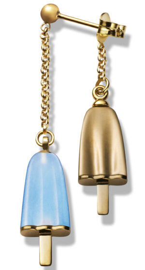 Ambrosini Jewels -  Orecchini Doppi Argento 925° Ghiacciolo Finitura Rosé Pietra Azzurra (OGD 03 02 01)  JEWELRY_main