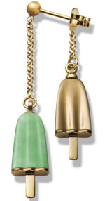 Ambrosini Jewels -  Orecchini Doppi Argento 925° Ghiacciolo Finitura Rosé Pietra Verde (OGD 03 02 02)  JEWELRY_main