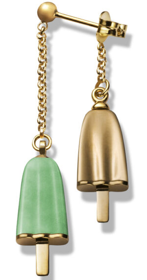 Ambrosini Jewels -  Orecchini Doppi Argento 925° Ghiacciolo Finitura Rosé Pietra Verde (OGD 03 02 02)  JEWELRY_main