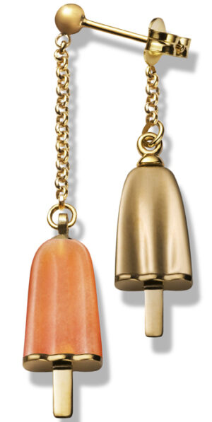 Ambrosini Jewels -  Orecchini Doppi Argento 925° Ghiacciolo Finitura Rosé Pietra Arancio (OGD 03 02 03)  JEWELRY_main