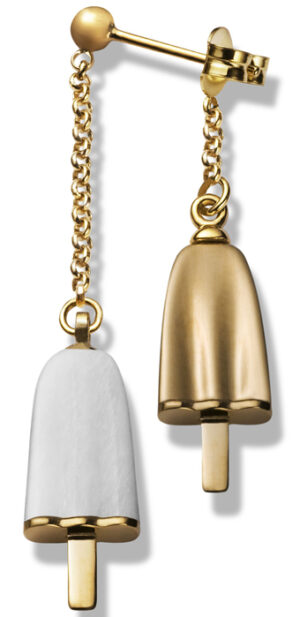 Ambrosini Jewels -  Orecchini Doppi Argento 925° Ghiacciolo Finitura Rosé Pietra Bianca (OGD 03 02 05)  JEWELRY_main