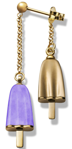 Ambrosini Jewels -  Orecchini Doppi Argento 925° Ghiacciolo Finitura Rosé Pietra Viola (OGD 03 02 07)  JEWELRY_main