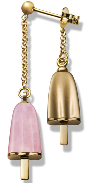 Ambrosini Jewels -  Orecchini Doppi Argento 925° Ghiacciolo Finitura Rosé Pietra Rosa (OGD 03 02 08)  JEWELRY_main