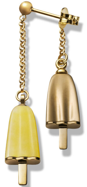 Ambrosini Jewels -  Orecchini Doppi Argento 925° Ghiacciolo Finitura Rosé Pietra Gialla (OGD 03 02 09)  JEWELRY_main