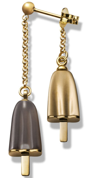 Ambrosini Jewels -  Orecchini Doppi Argento 925° Ghiacciolo Finitura Rosé Pietra Marrone (OGD 03 02 10)  JEWELRY_main