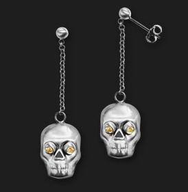 Ambrosini Jewels - Orecchini Argento 925° Teschio Finitura Bianca (OT 01)  JEWELRY_main