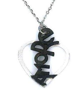 Ambrosini Jewels - Pendente Argento 925° Cuore Finitura Bianca Satinata Scritta Brunita (PC 01 11 05)  JEWELRY_main