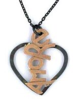 Ambrosini Jewels - Pendente Argento 925° Cuore Finitura Brunita Satinata Scritta Rosé (PC 03 11 03)  JEWELRY_main