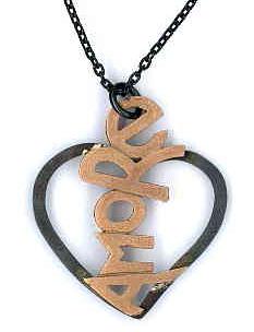 Ambrosini Jewels - Pendente Argento 925° Cuore Finitura Brunita Satinata Scritta Rosé (PC 03 11 03)  JEWELRY_main