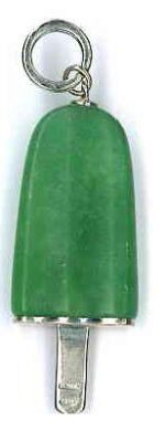 Ambrosini Jewels -  Pendente Argento 925°  Ghiacciolo Finitura Bianca Pietra Verde Grande (26x15 Mm) (PG 01 01 02)  JEWELRY_main