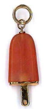 Ambrosini Jewels -  Pendente Argento 925°  Ghiacciolo Finitura Rosé Pietra Arancio Medio (29.5x13 Mm) (PG 02 02 03)  JEWELRY_main