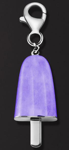 Ambrosini Jewels -  Pendente Argento 925°  Ghiacciolo Finitura Bianca Pietra Viola Piccolo (21x14 Mm) (PG 03 01 07)  JEWELRY_main