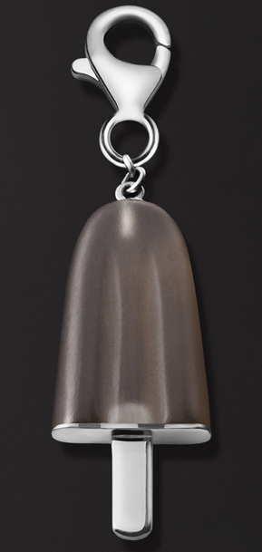 Ambrosini Jewels -  Pendente Argento 925°  Ghiacciolo Finitura Bianca Pietra Marrone Piccolo (21x14 Mm) (PG 03 01 10)  JEWELRY_main