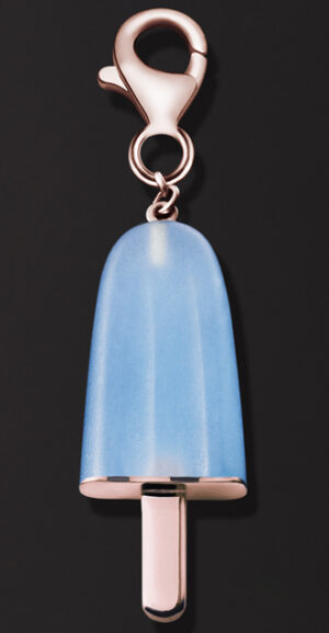 Ambrosini Jewels - Pendente Argento 925°  Ghiacciolo Finitura Rosé Pietra Azzurra Piccolo (21x14 Mm) (PG 03 02 01)  JEWELRY_main