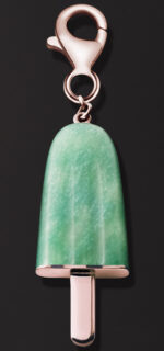 Ambrosini Jewels -  Pendente Argento 925°  Ghiacciolo Finitura Rosé Pietra Verde Piccolo (21x14 Mm) (PG 03 02 02)  JEWELRY_main