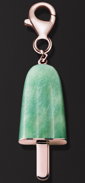 Ambrosini Jewels -  Pendente Argento 925°  Ghiacciolo Finitura Rosé Pietra Verde Piccolo (21x14 Mm) (PG 03 02 02)  JEWELRY_main