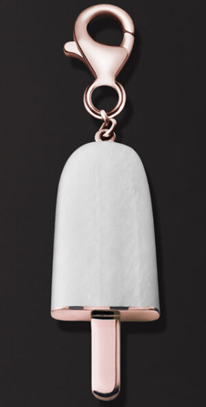 Ambrosini Jewels -  Pendente Argento 925°  Ghiacciolo Finitura Rosé Pietra Bianca Piccolo (21x14 Mm) (PG 03 02 05)  JEWELRY_main