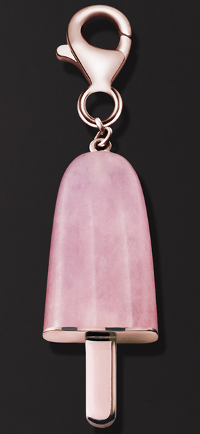 Ambrosini Jewels -  Pendente Argento 925°  Ghiacciolo Finitura Rosé Pietra Rosa Piccolo (21x14 Mm) (PG 03 02 08)  JEWELRY_main