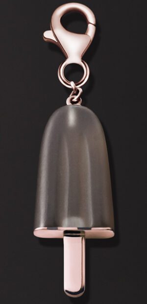 Ambrosini Jewels - Pendente Argento 925°  Ghiacciolo Finitura Rosé Pietra Marrone Piccolo (21x14 Mm) (PG 03 02 10)  JEWELRY_main