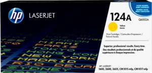 HP 124A Yellow Original LaserJet Toner Cartridge;~2;000 pages. . (Colour LaserJet 2600n ). (Q6002A)