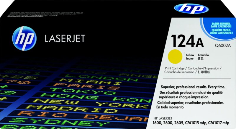 HP 124A Yellow Original LaserJet Toner Cartridge;~2;000 pages. . (Colour LaserJet 2600n ). (Q6002A)_7