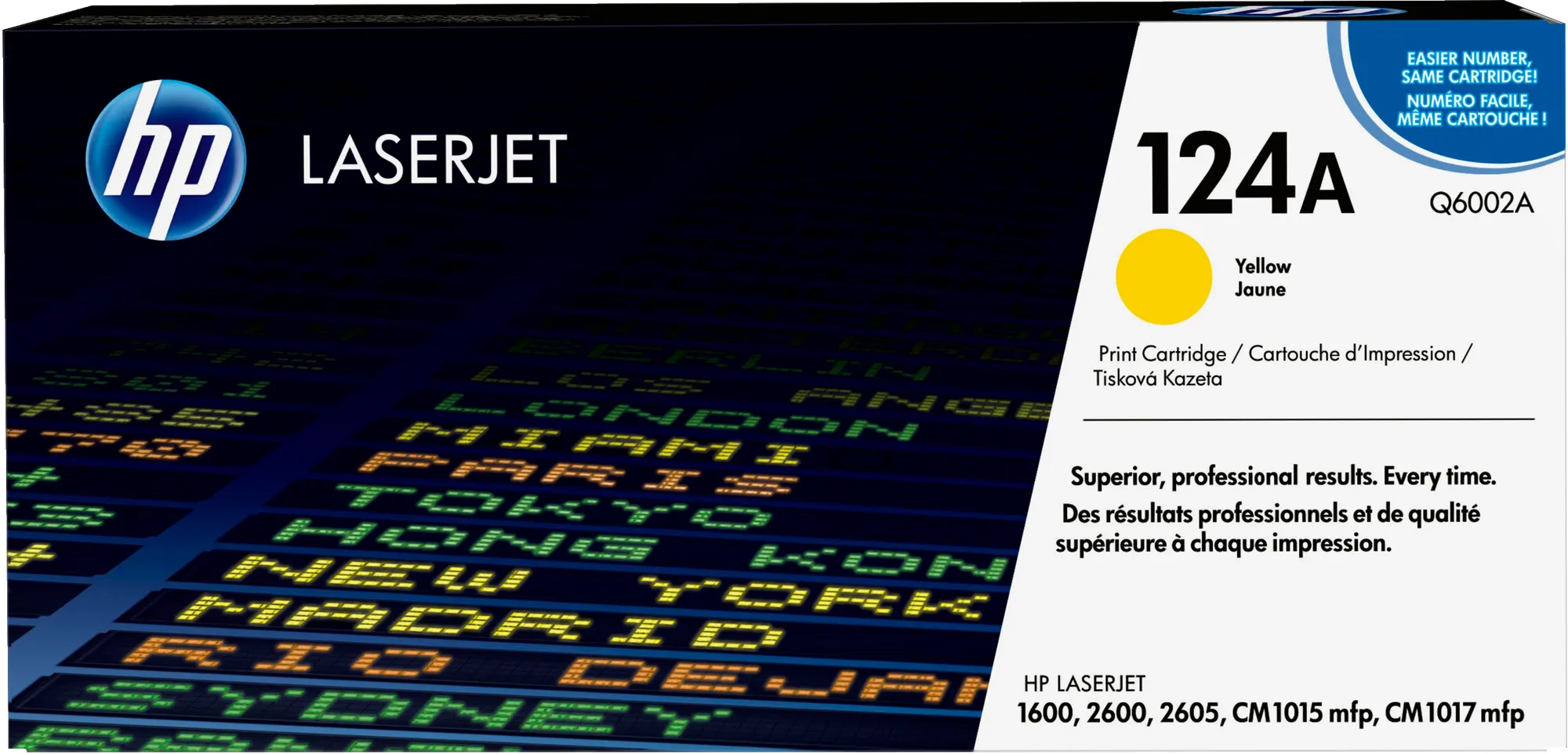 HP 124A Yellow Original LaserJet Toner Cartridge;~2;000 pages. . (Colour LaserJet 2600n ). (Q6002A)