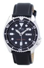 Seiko Automatic Diver's Black Leather SKX007K1-var-LS10 200M Men's Watch
