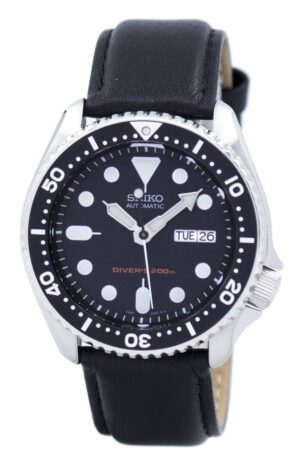 Seiko Automatic Diver's Black Leather SKX007K1-var-LS10 200M Men's Watch
