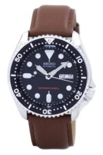 Seiko Automatic Diver's Brown Leather SKX007K1-var-LS12 200M Men's Watch
