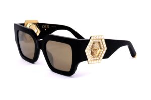 Philipp Plein Sunglasses Spp103s Shiny Grey Gold (SPP103S-700G 51-21-130) Women's EYEWEAR_main