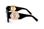 Philipp Plein Sunglasses Spp103s Shiny Grey Gold (SPP103S-700G 51-21-130) Women's EYEWEAR_1