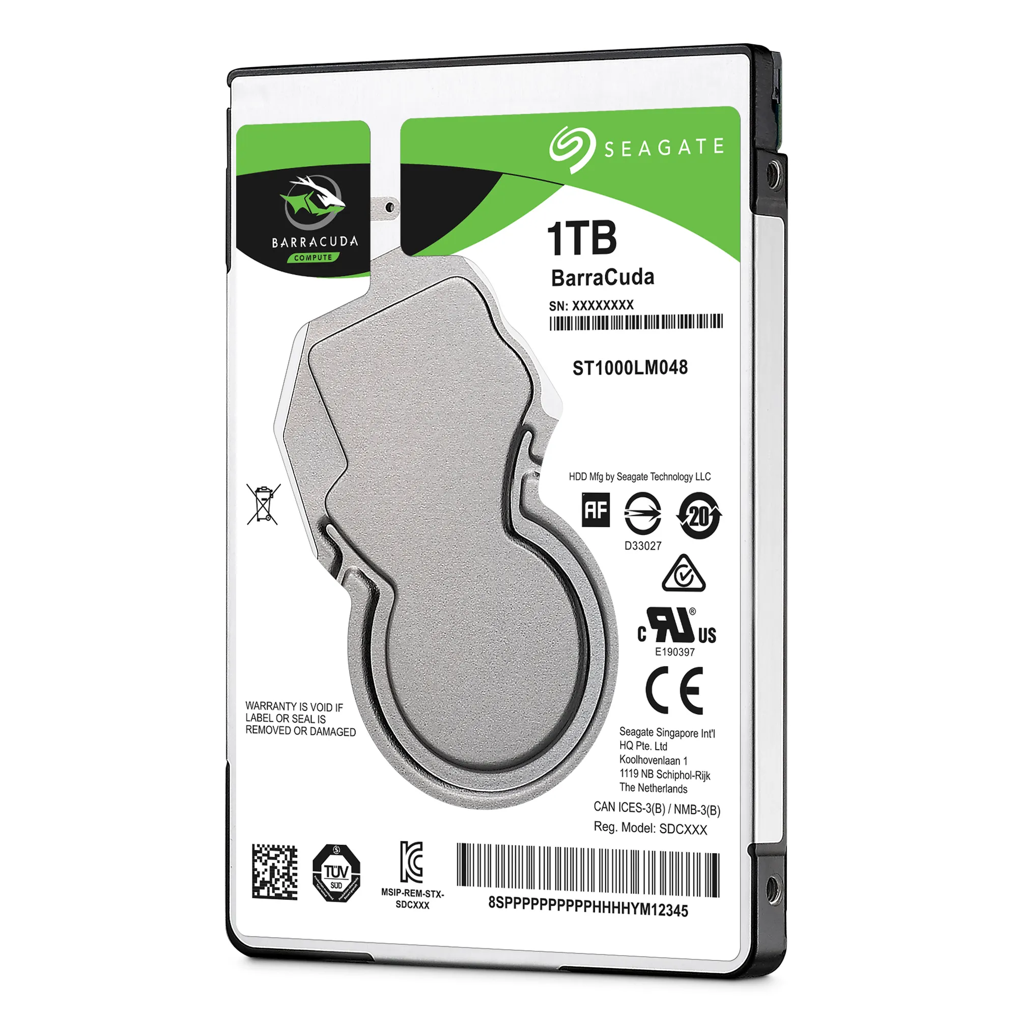 Seagate Barracuda 1TB; 2.5'' Notebook Drive; SATA 6GB/s; RPM 5400; 128MB Cache 7mm (ST1000LM048)