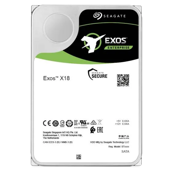 Seagate Exos X18 14TB HDD; 3.5''; 6GB/s SATA 512e/4Kn; RPM 7200 (ST14000NM000J)
